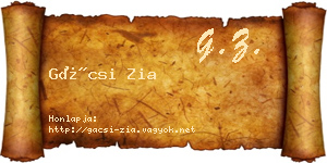 Gácsi Zia névjegykártya